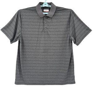 Grand Slam Men's Performance Striped Grey Polo Shirt Size XXL Short Sleeve